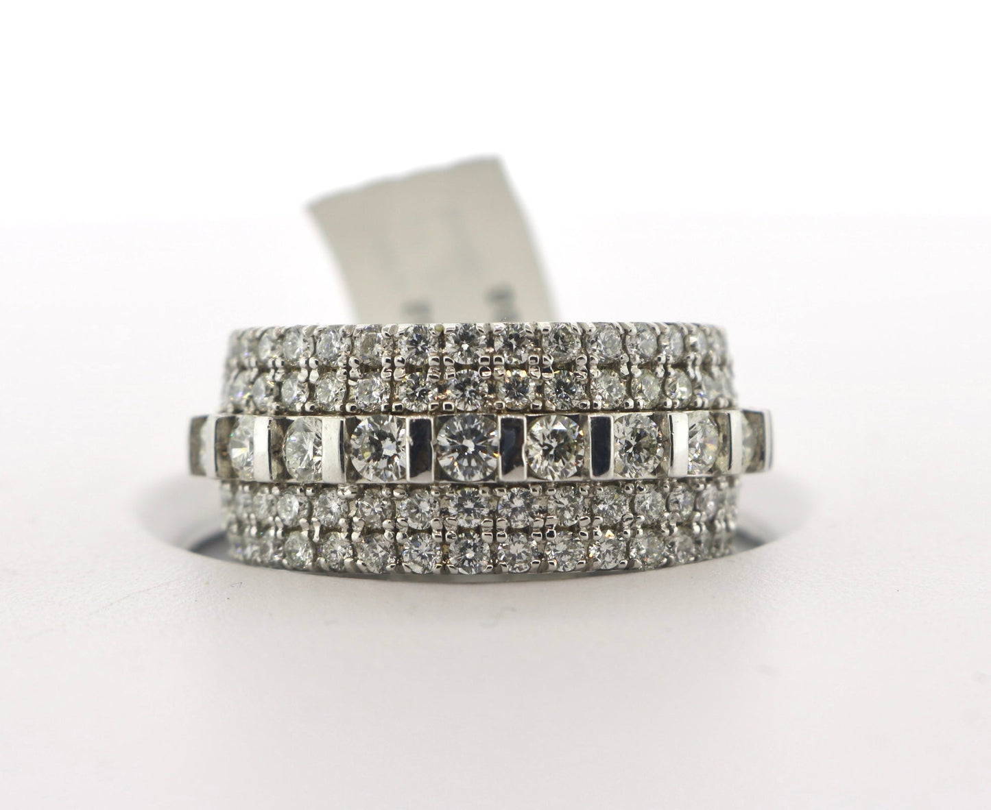 14K White Gold 4.5CT 17.8 Grams Mens Diamond Band