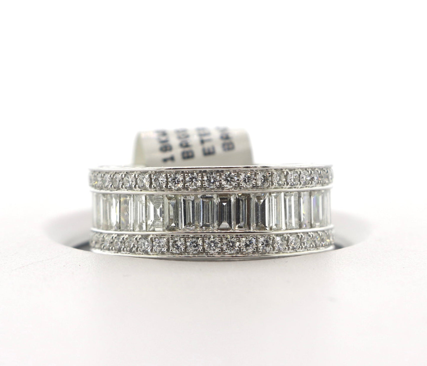 18K White Gold 6.50CT Bagg/RD 6.67 Grams Eternity Diamond Band