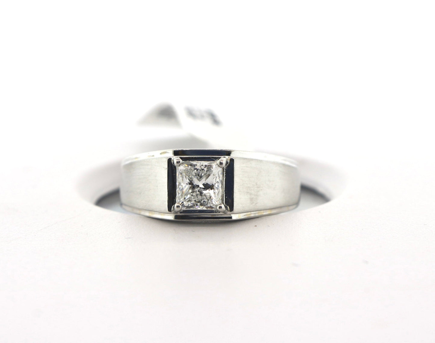 14K White Gold 0.90CT PR Mens Diamond Ring