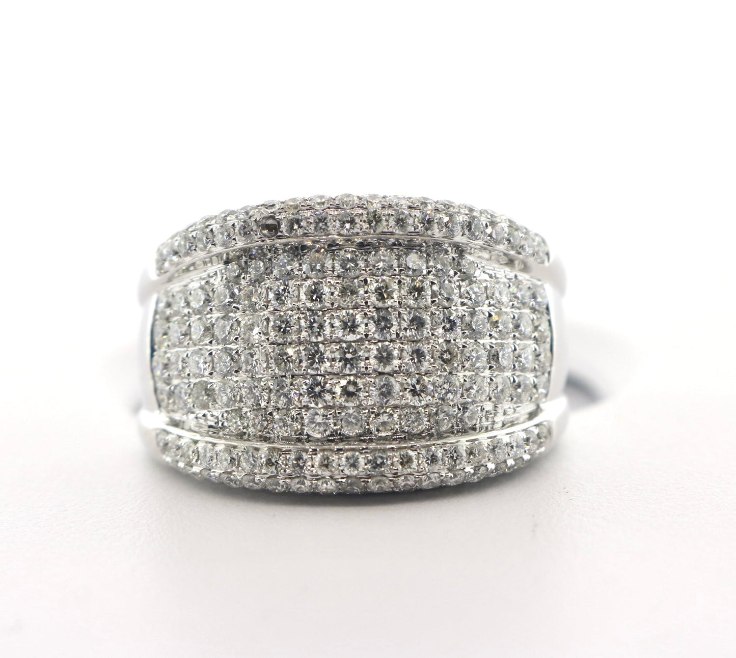 14K White Gold 2.55CTW RDS Pave Diamond Ring