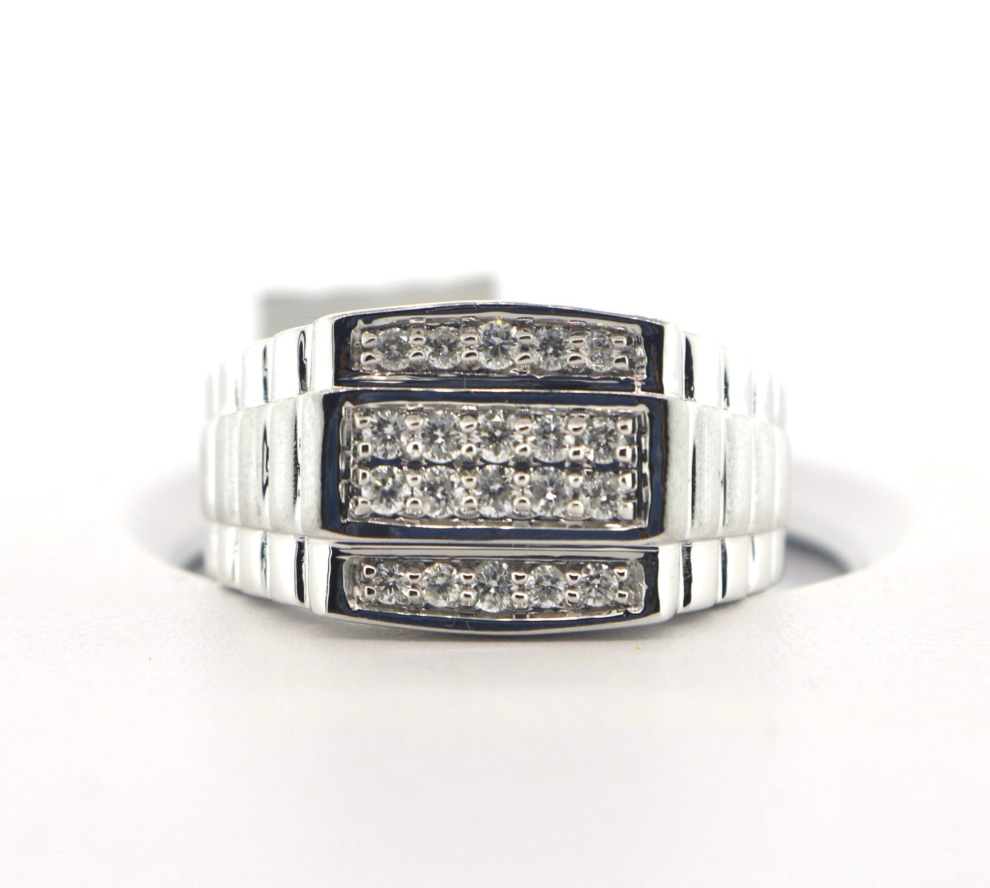 10K White Gold 0.50CT Mens Diamond Band
