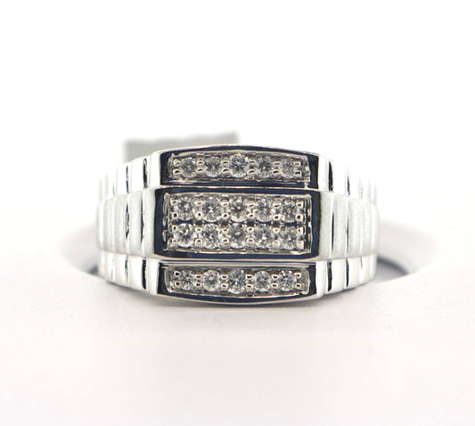 10K White Gold 0.50CT Mens Diamond Band