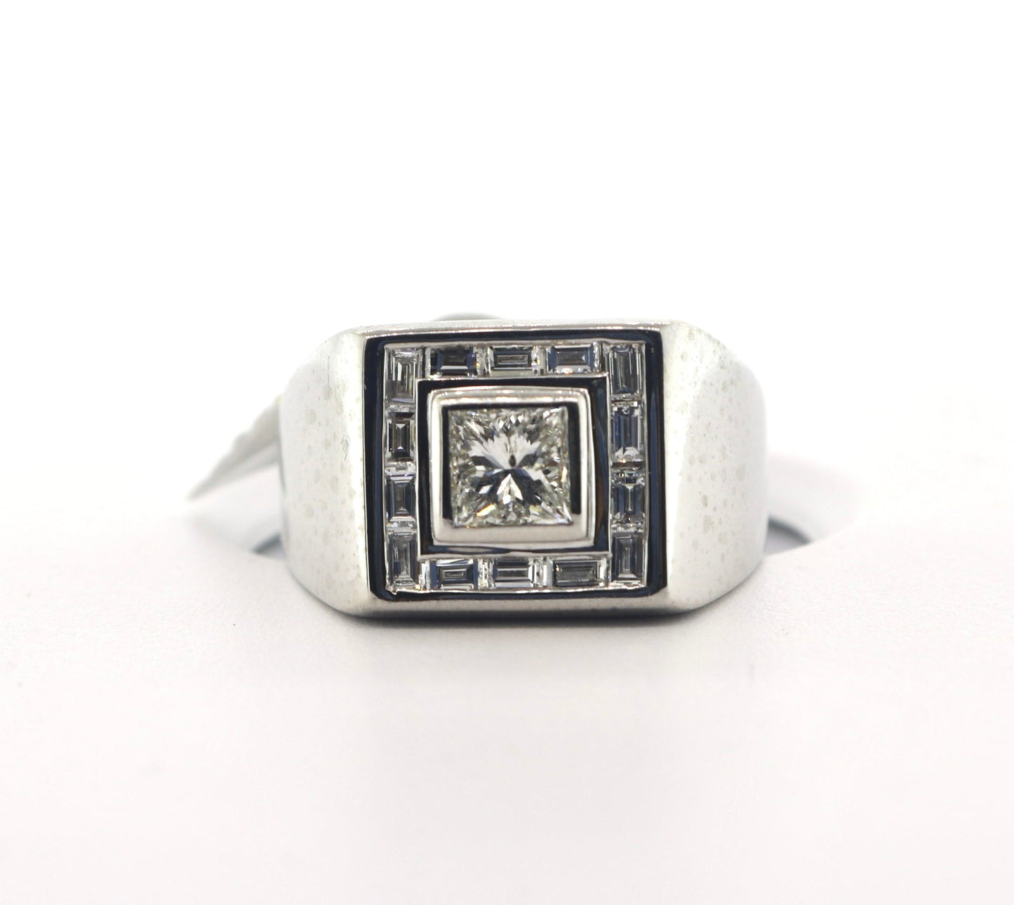 14K White Gold 1/1.71CTW PRN/BGT Diamond Ring