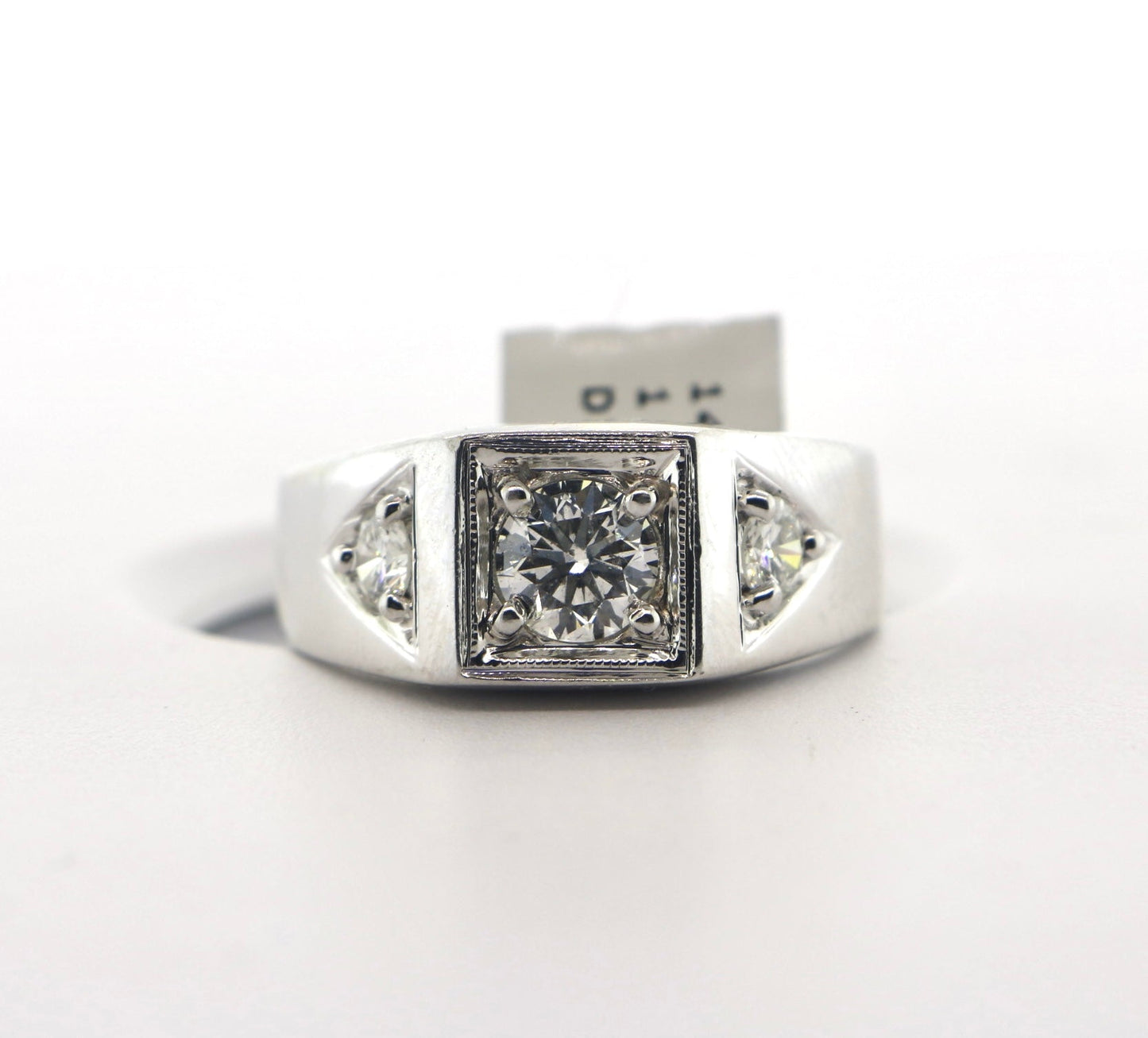 14K White Gold 0.90CT/1.40CTW Mens Diamond Ring