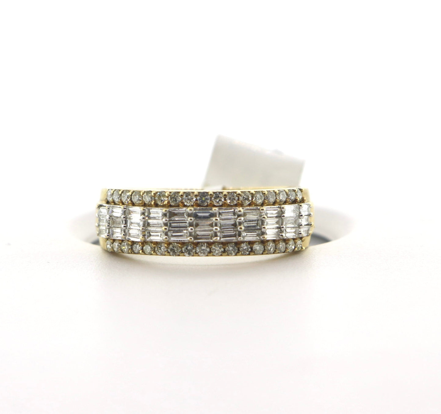 10K Yellow Gold Bagg/RD Diamond Band