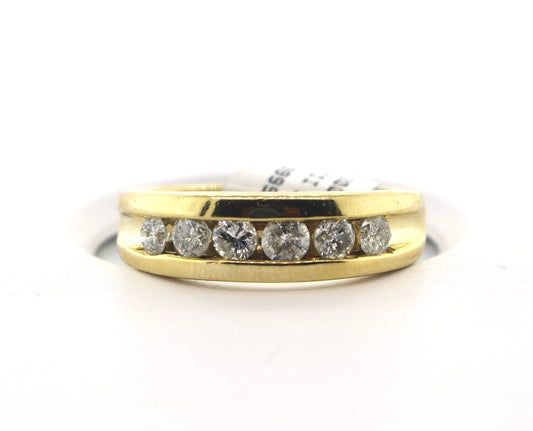 10K Yellow Gold 1CT 6RD Diamond Band