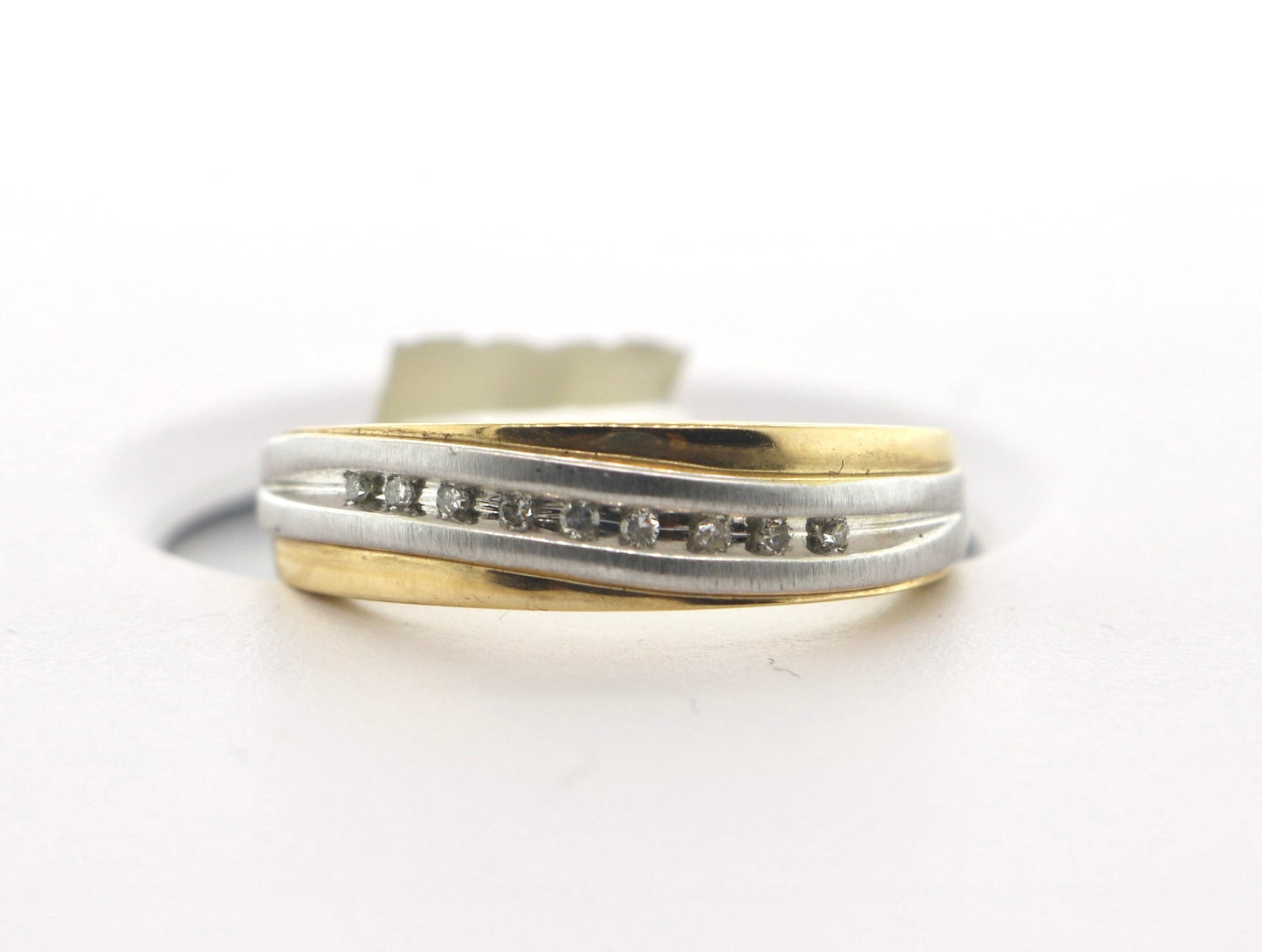 14K Two Tone 0.5CT Mens Diamond Band