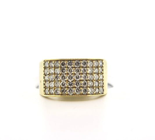10K Yellow Gold 2CT RD Mens Diamond Band