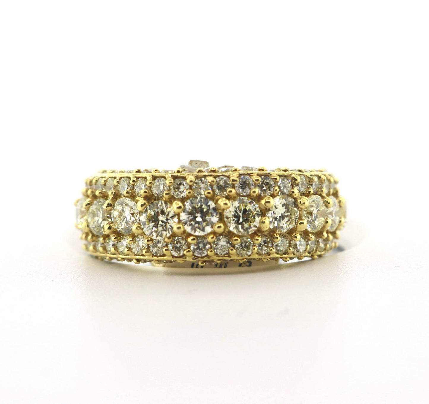 14K Yellow Gold 9.86CT Diamond Mens Ring