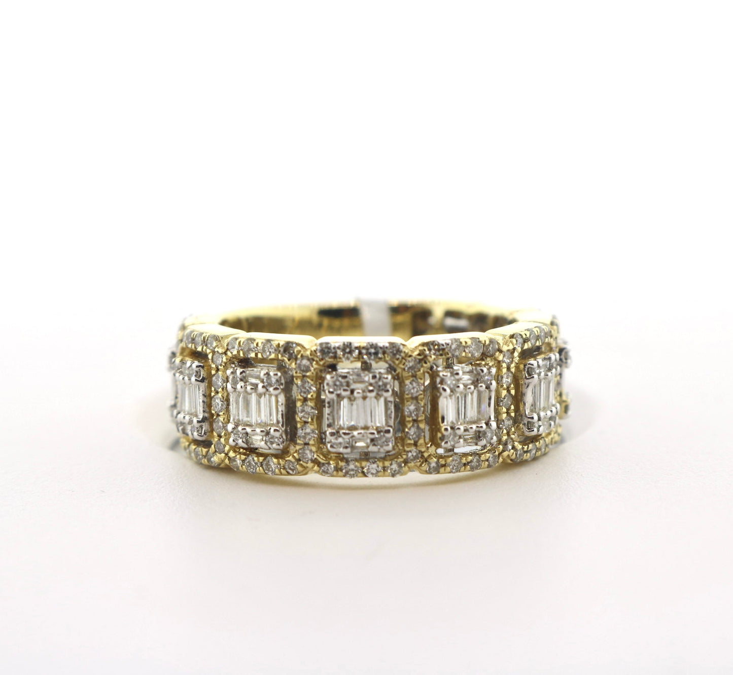 14K Yellow Gold 1.75CT Bagg/RD Diamond Band