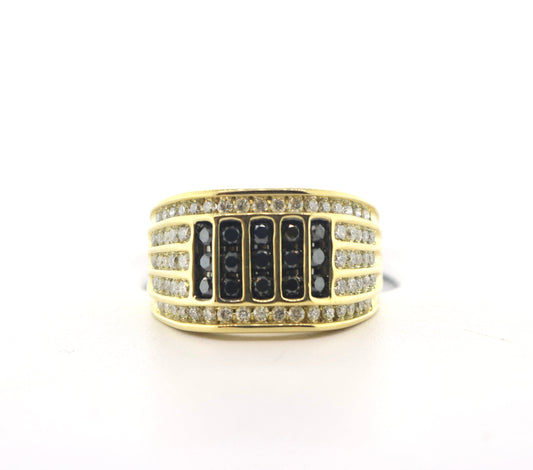 10K Yellow Gold 1.5CT Black Diamond Band