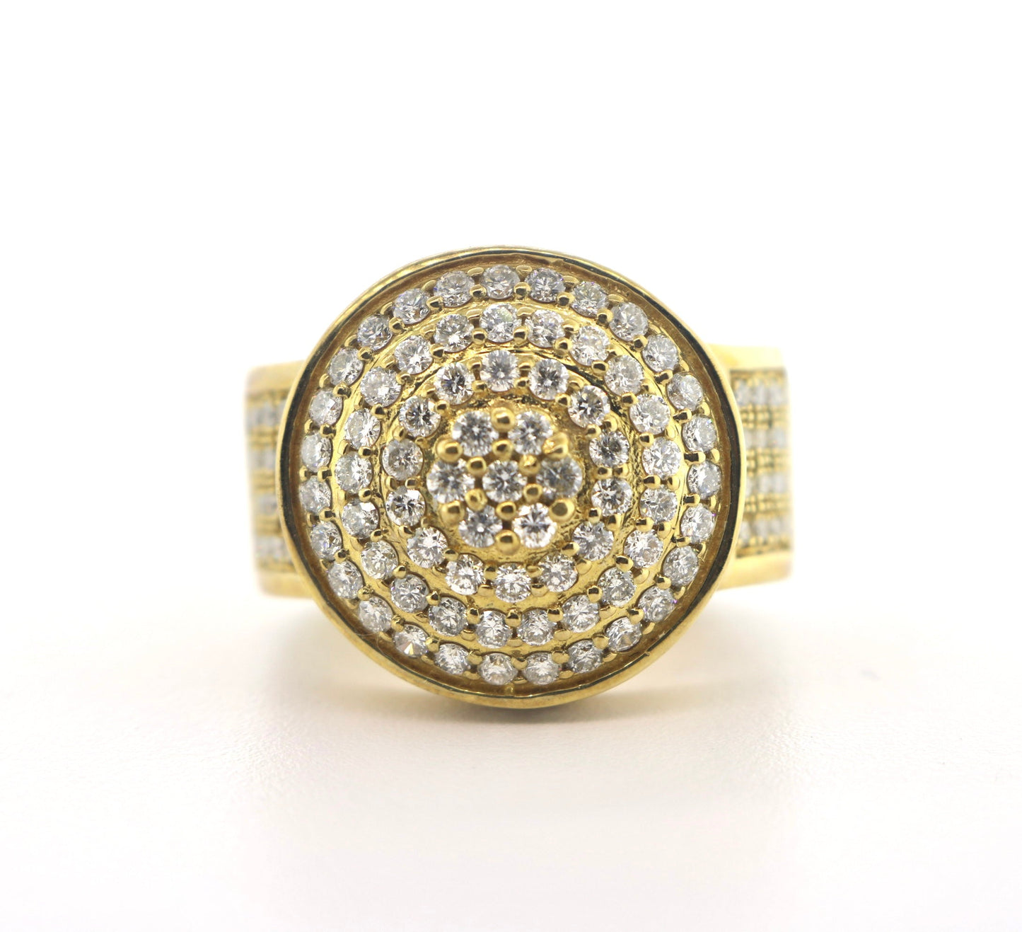 10K Yellow Gold 1.85CT Halo Mens Ring