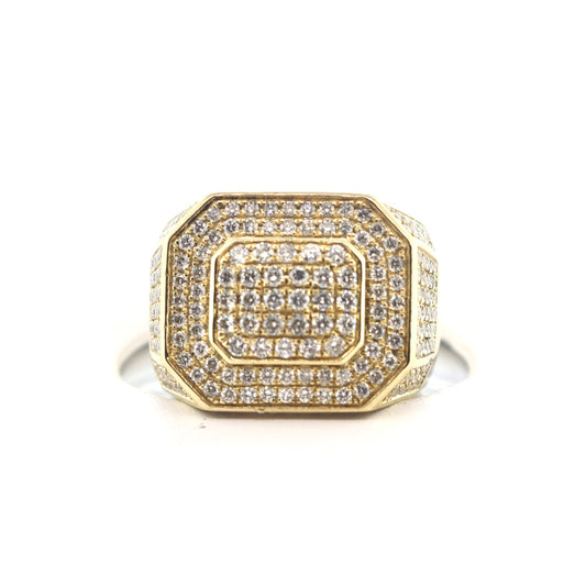 10K Yellow Gold 1.95CT Square Halo Diamond Band