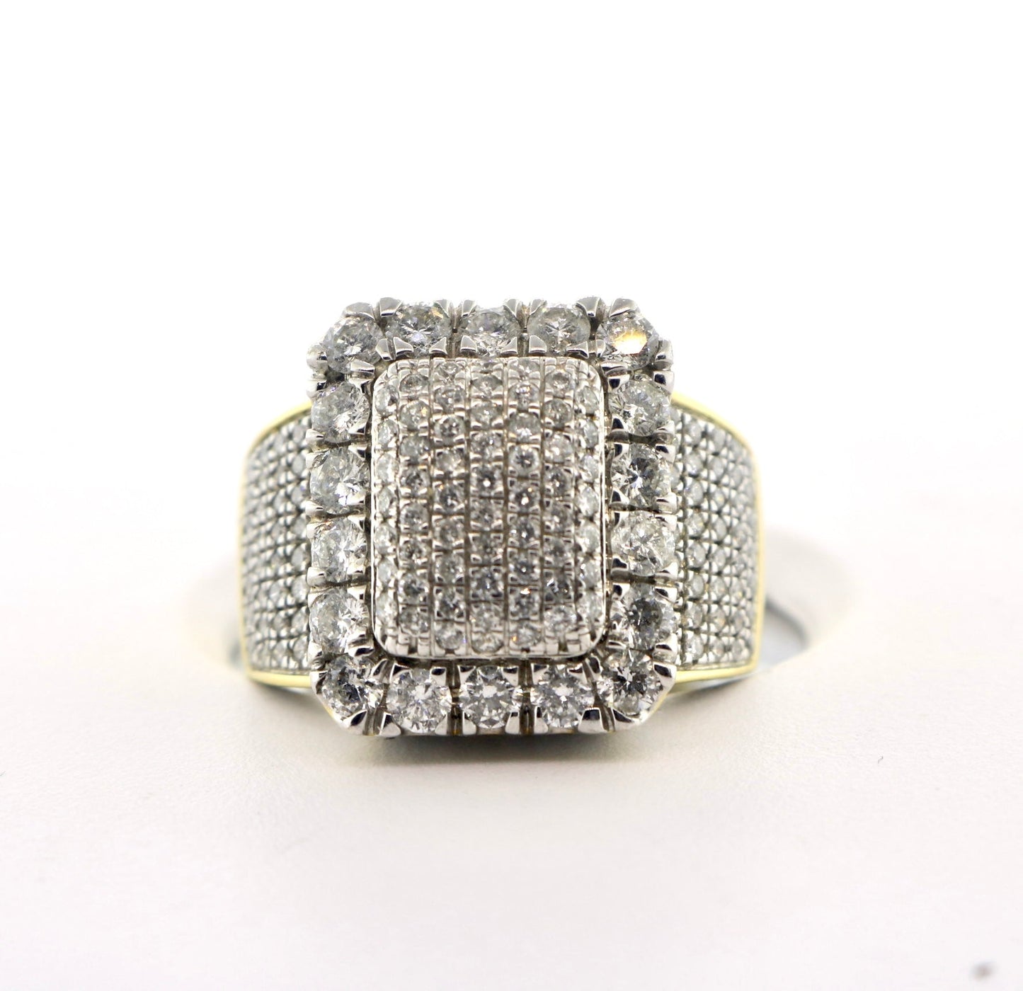 14K Yellow Gold 3.75CTW Mens Diamond Ring