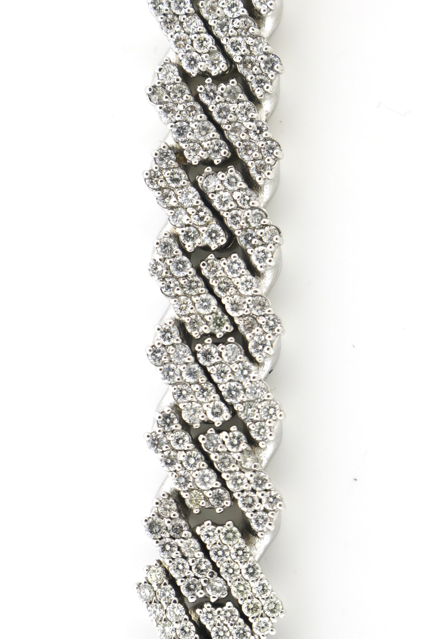 10K White Gold 10MM 9.5CT Diamond 48.6 Grams Bracelet