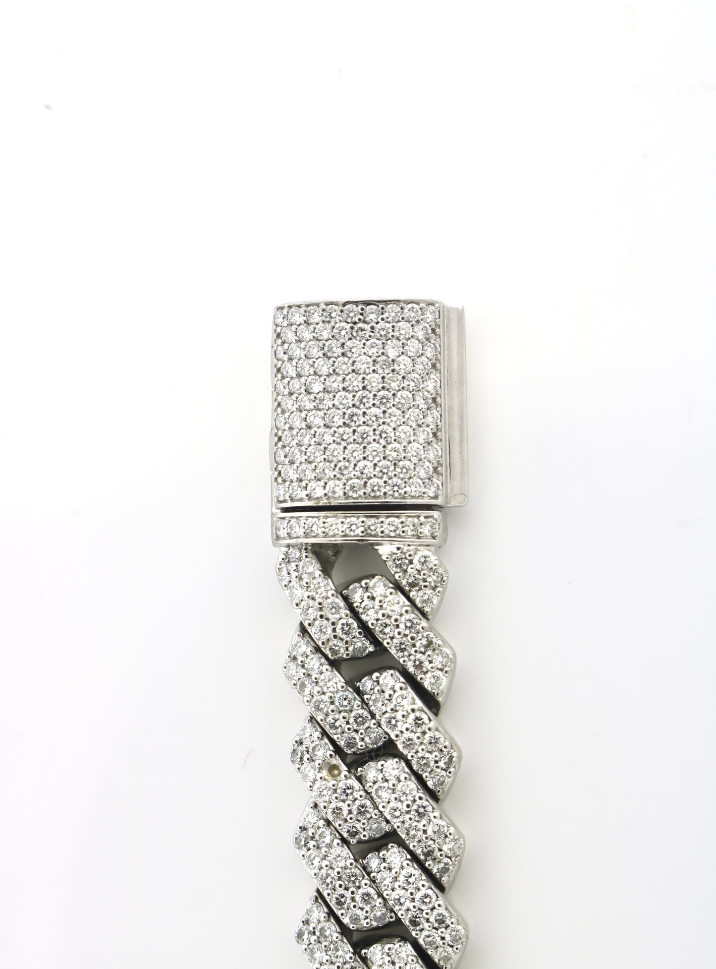 10K White Gold 12.5MM 9.5CT Diamond 67.8 Grams Cuban Bracelet