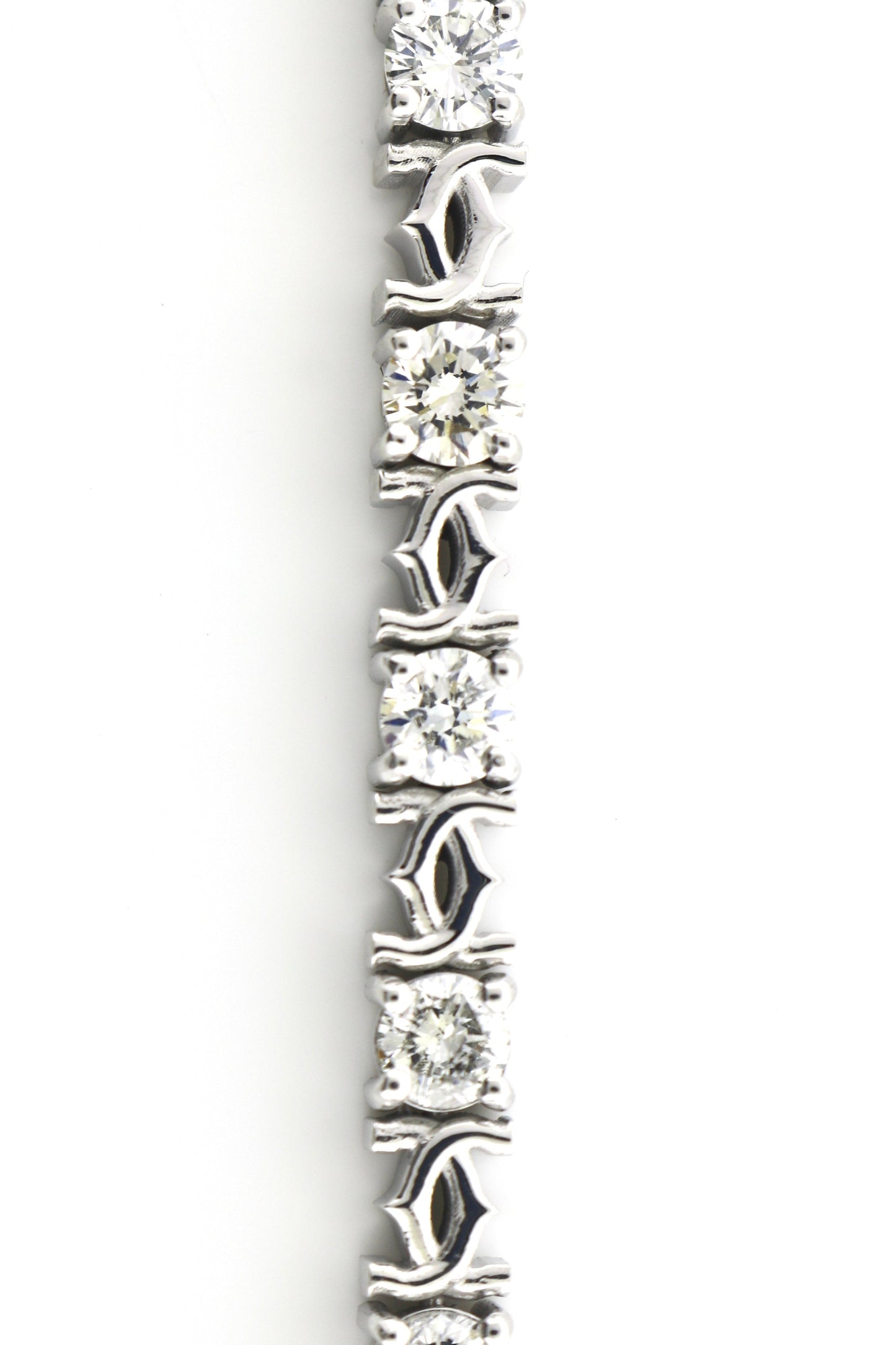 14K White Gold 6.25CT 20.7 Grams Link Diamond Bracelet