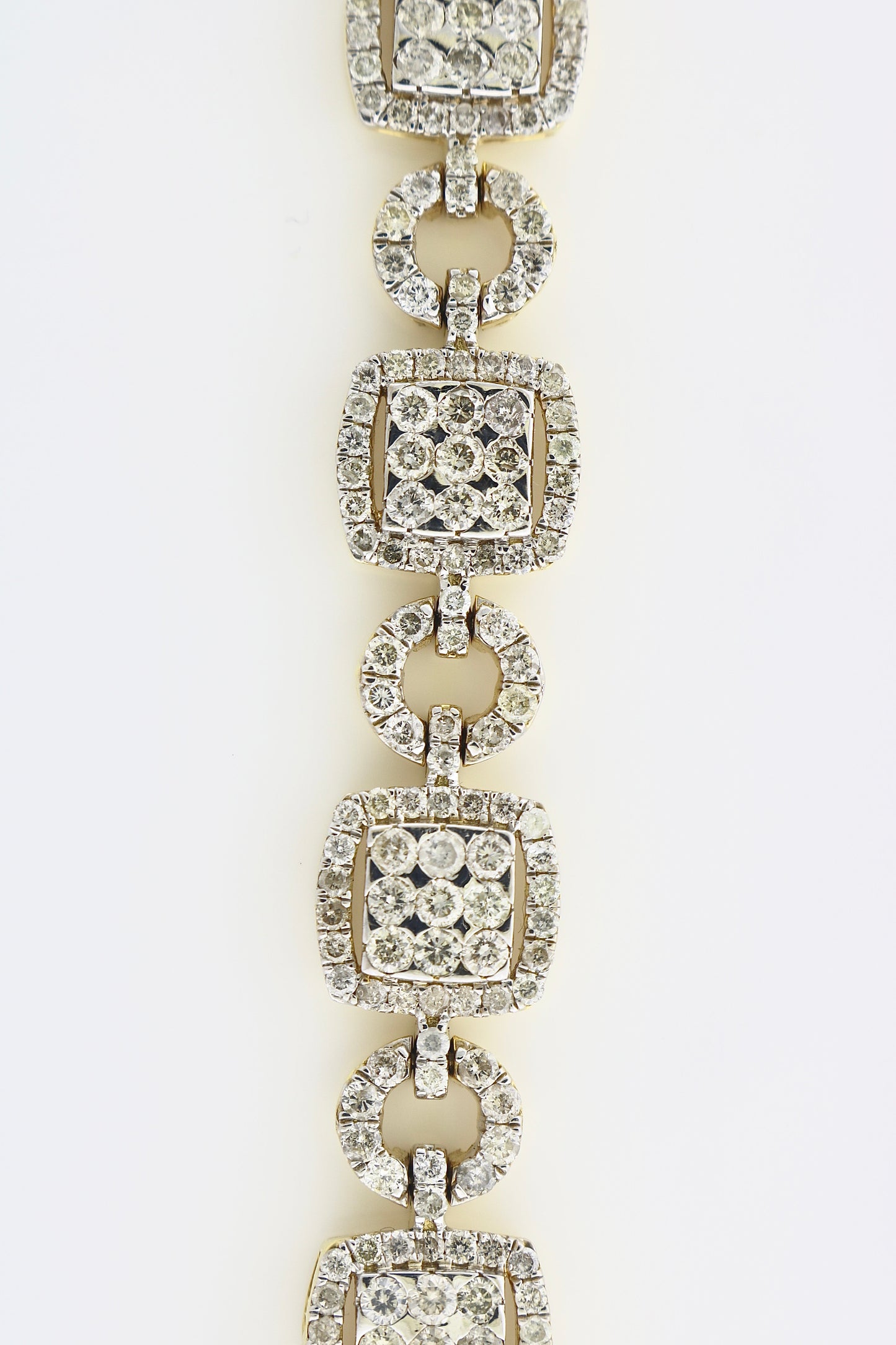 10K Yellow Gold 9.5CT Halo Square 21.55 Grams Bracelet