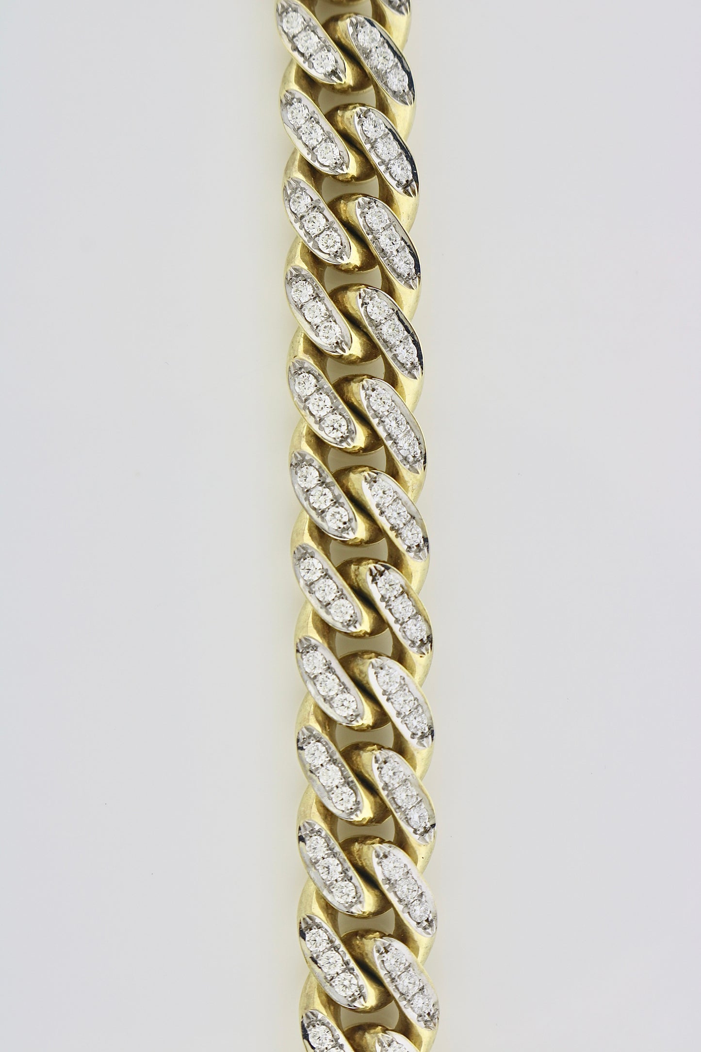 14K Yellow Gold 3.5CTW 50.7 Grams Diamond Cuban Bracelet
