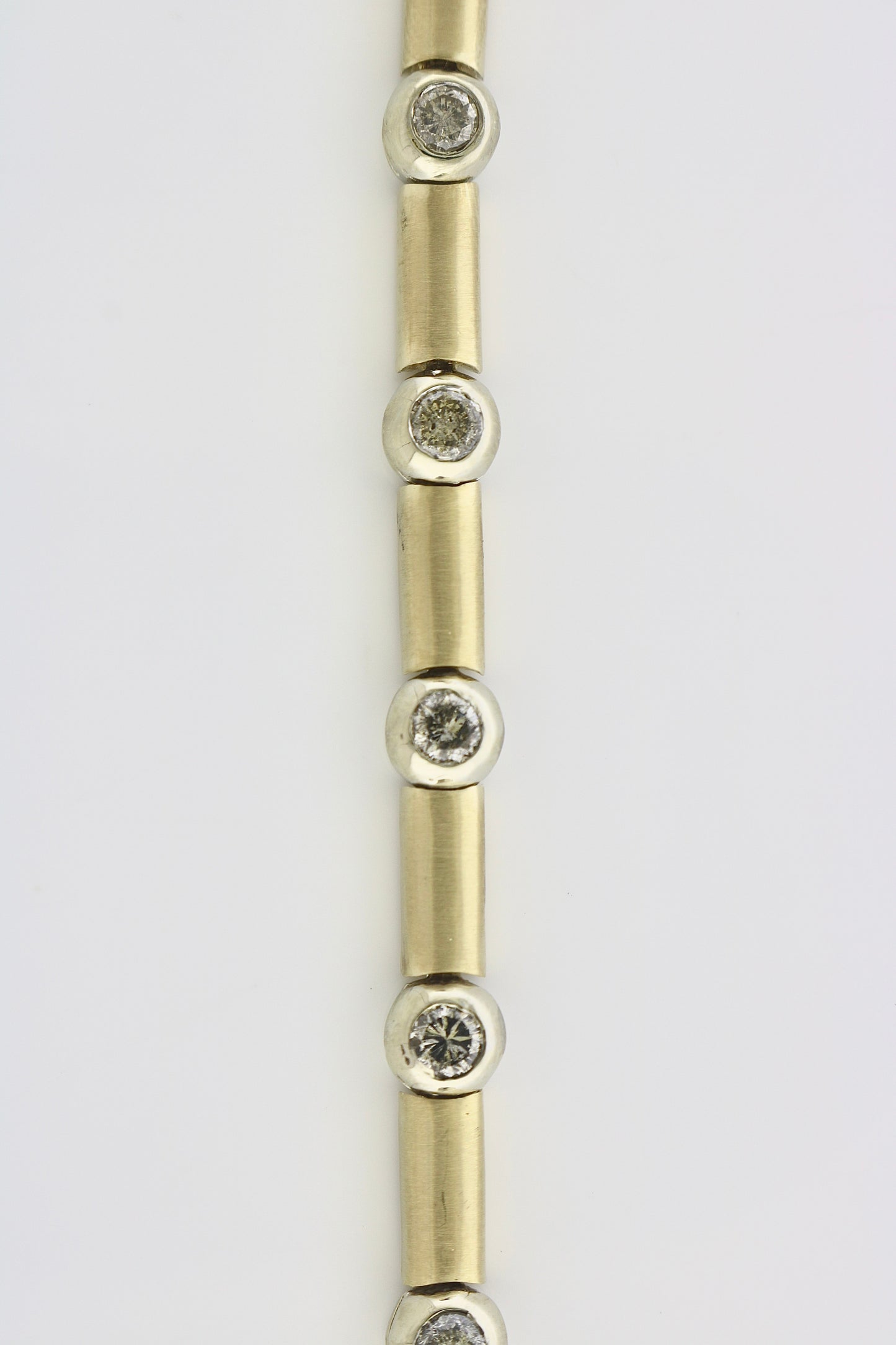 14K Yellow Gold 2.5CT Two Tone BZ Set 16.9Grams Diamond Bracelet