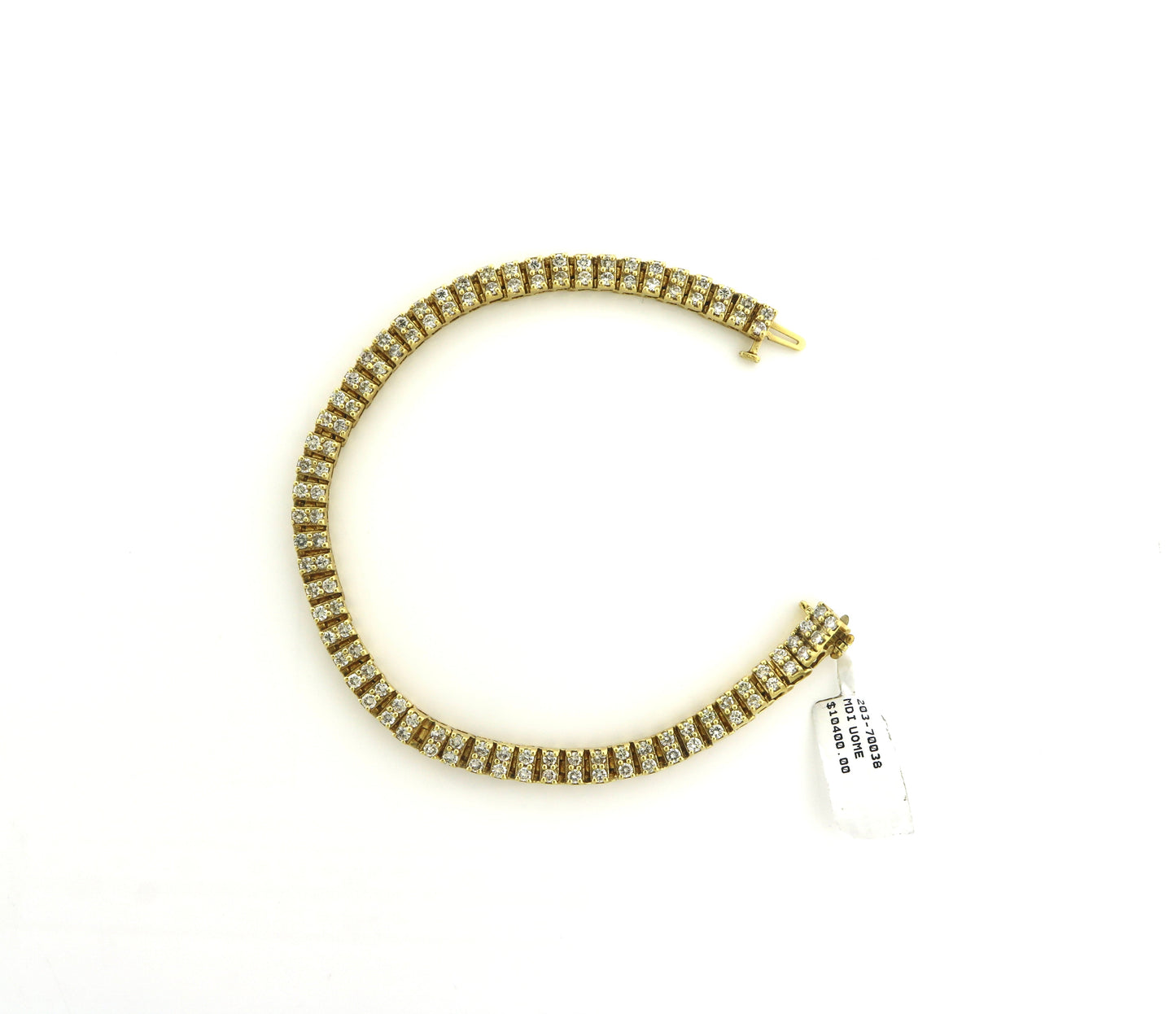 10K Yellow Gold 5.5CT 2 Row Diamond Bracelet