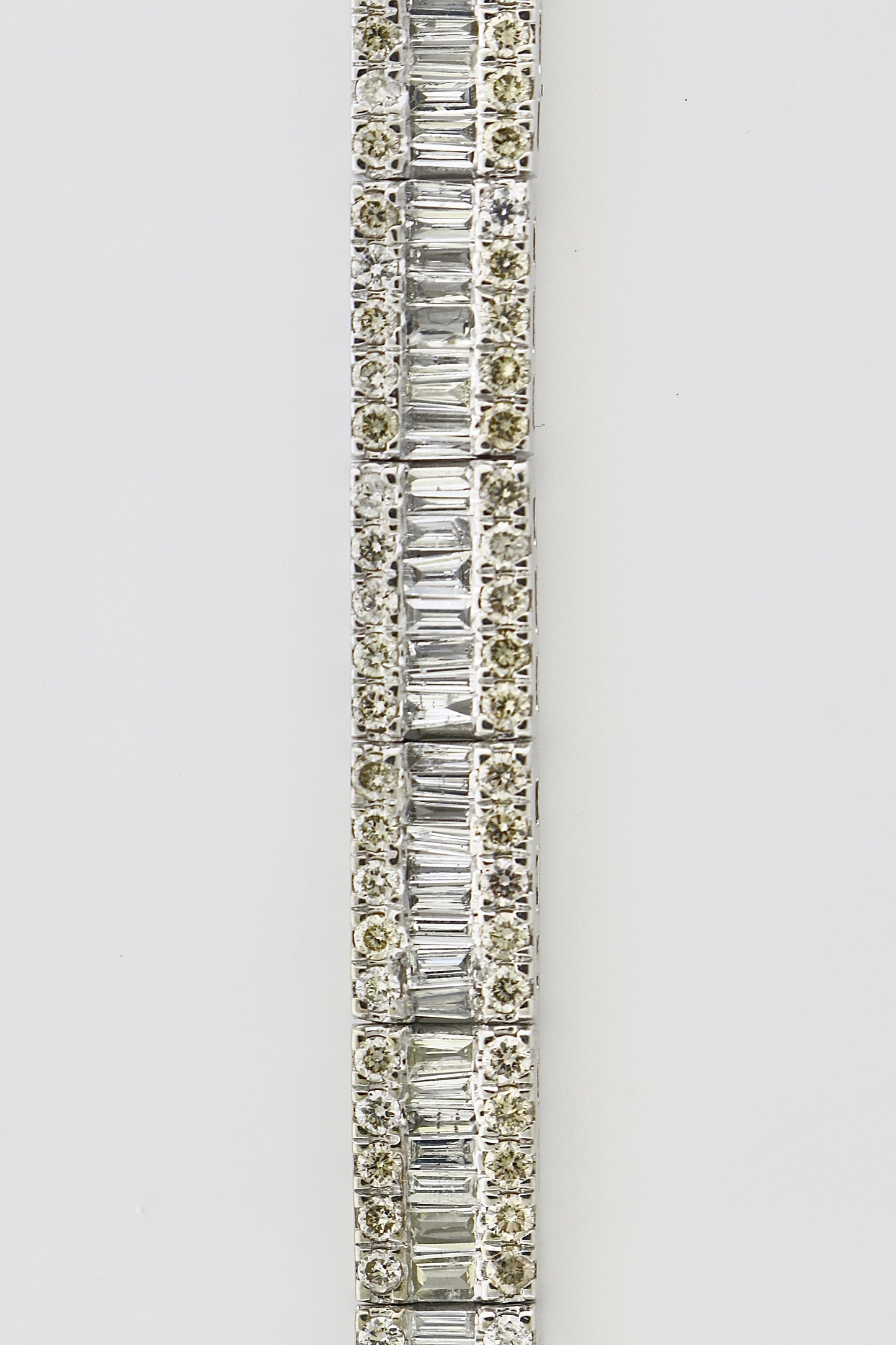 10K White Gold 5CT Bagg/RD 16.1 Grams Diamond Bracelet