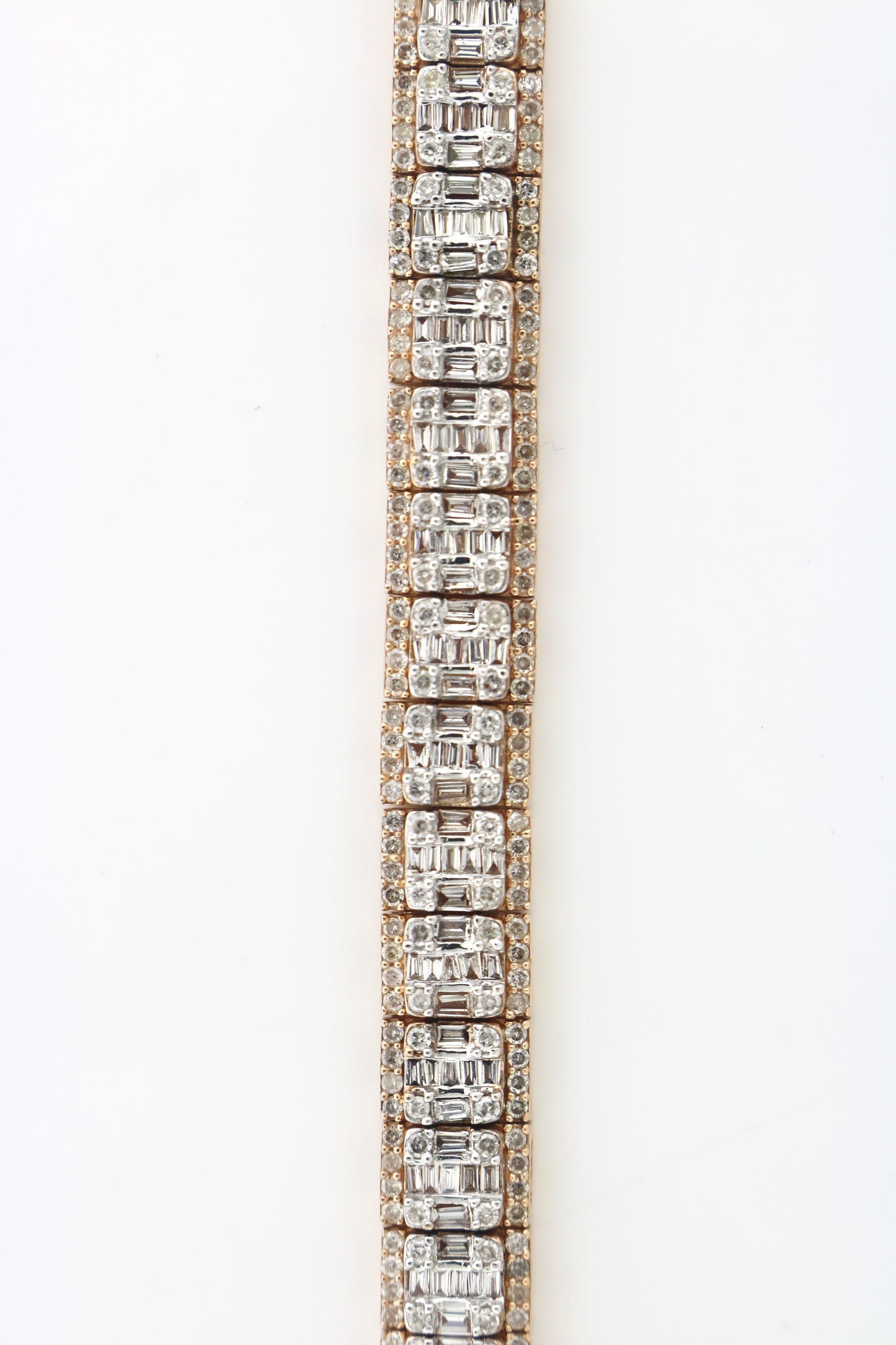 10K Rose Gold 4.20CTW 7MM 18.9Grams Bagg/RD Diamond Bracelet