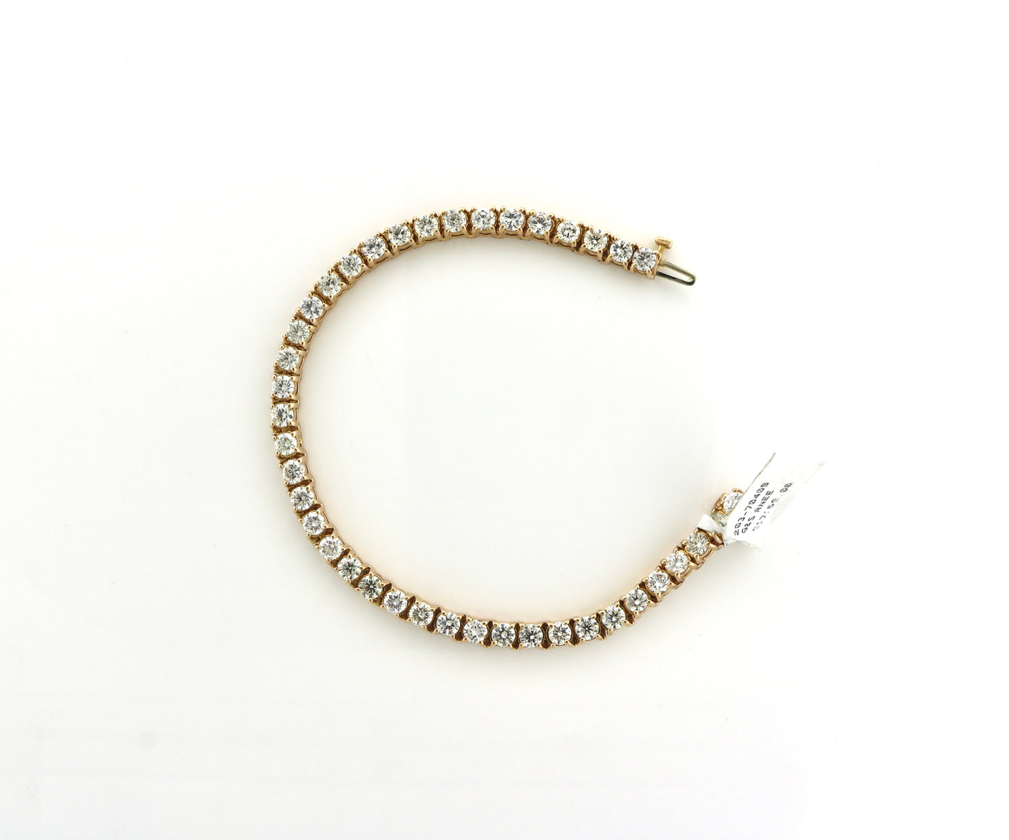 14K Rose Gold 6.75CTW 16.2Grams Tennis Bracelet