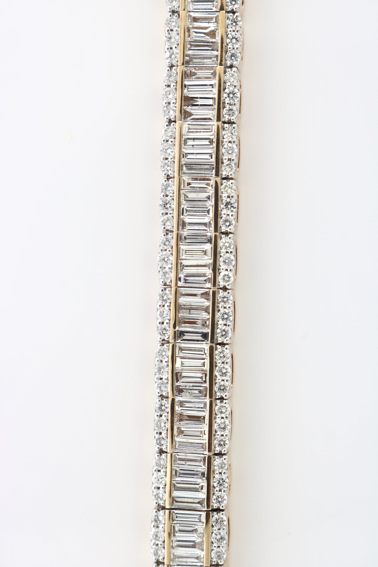 14K Rose Gold 9.64CT Bagg/RD 42.52Grams Diamond Bracelet
