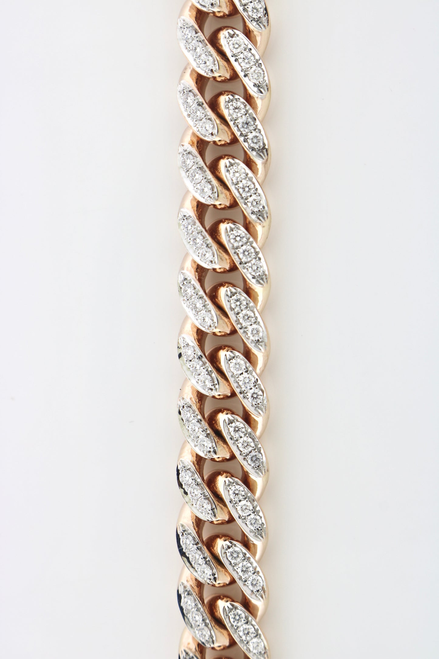 10K Rose Gold 3.5CTW Diamond 50.2 Grams Cuban Bracelet