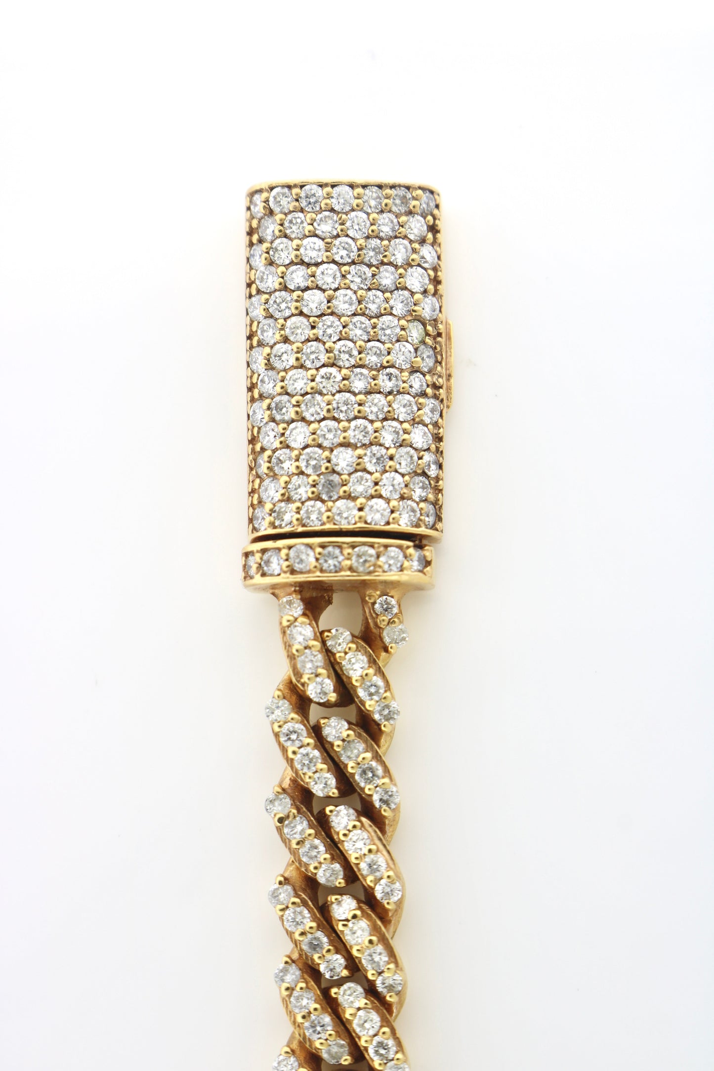 10K Rose Gold 33.9 Grams 14K Clasp Diamond Cuban Bracelet