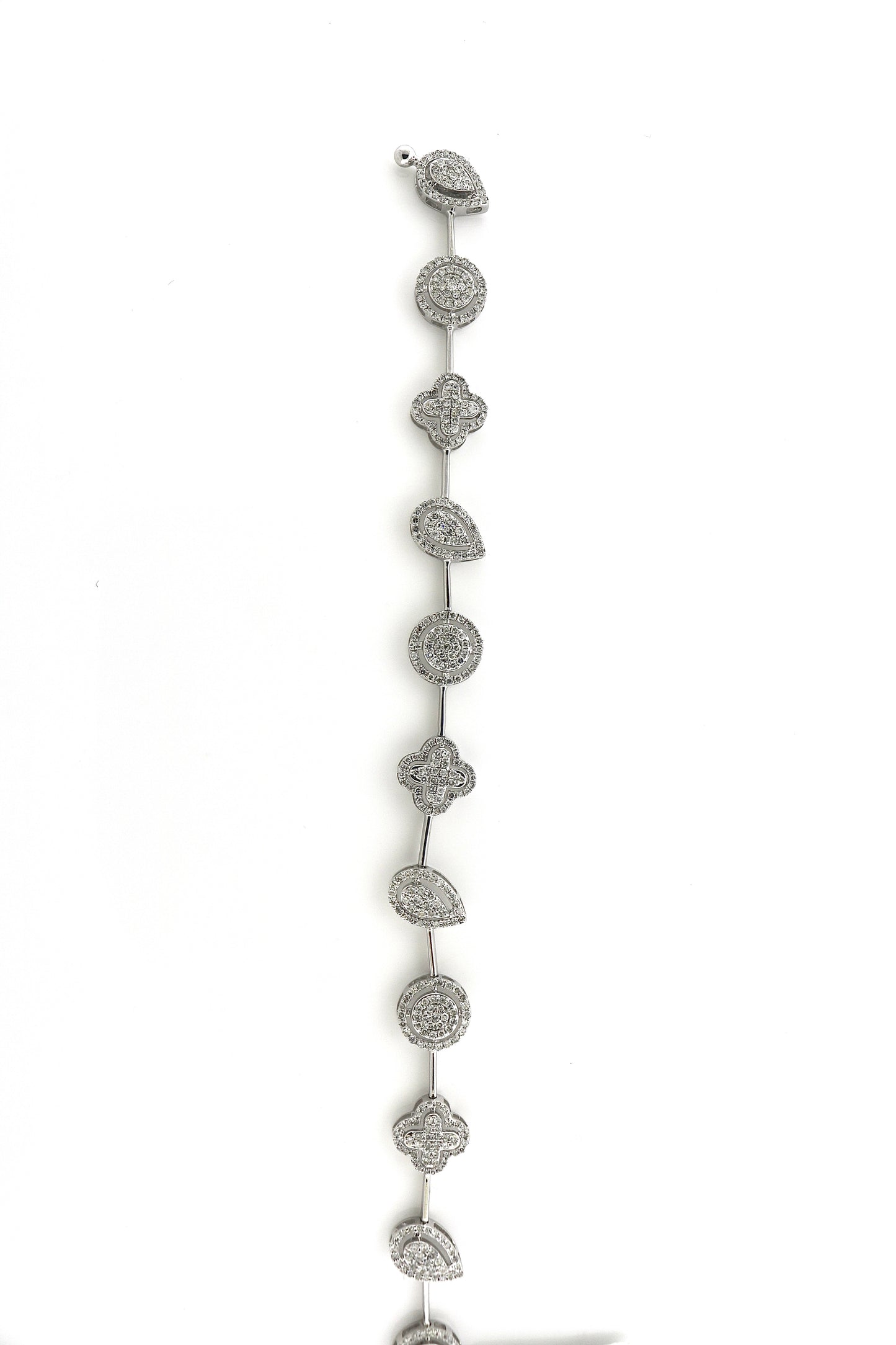 10K White Gold 2CT 7" Halo Diamond Bracelet