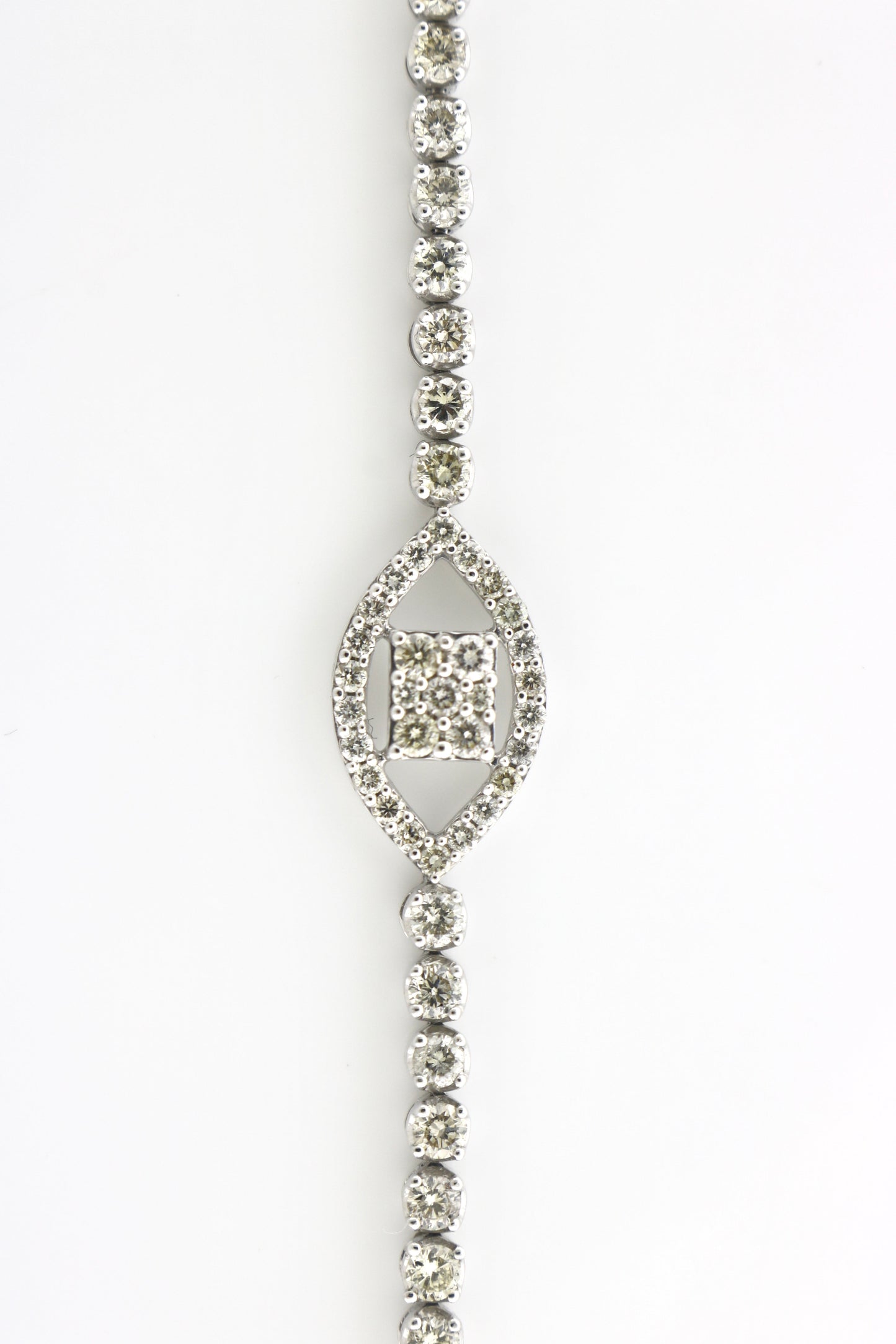 14K White Gold 3.14CT Evil Eye 9 Grams Diamond Bracelet