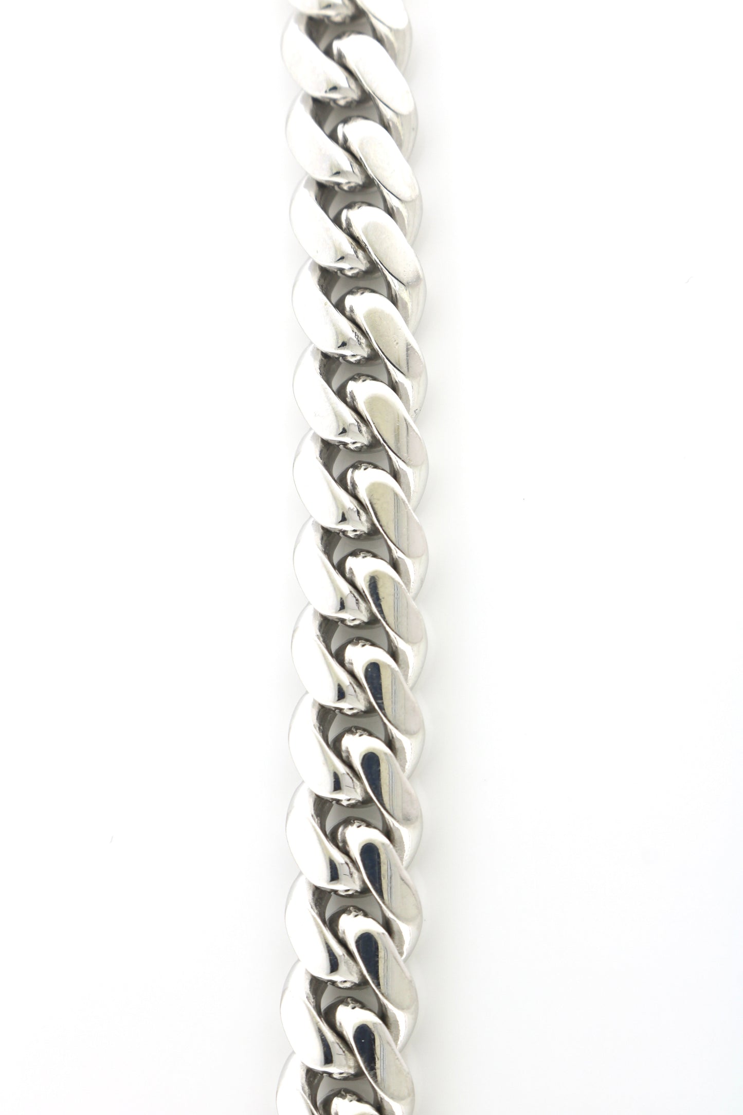 14K White Gold 38 Grams 8" Italian Cuban Bracelet