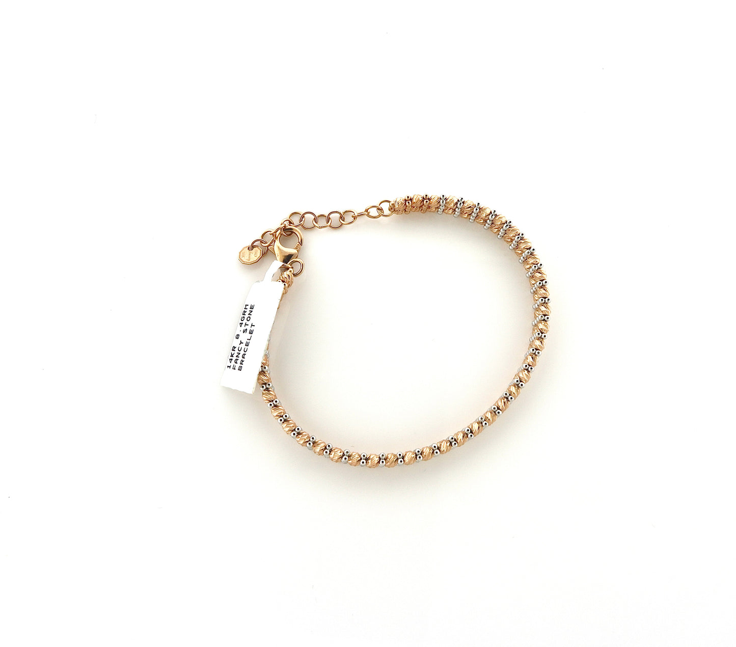 14K Rose Gold 8.4 Grams Fancy Stone Bracelet