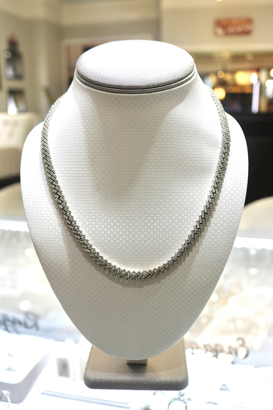 14K White Gold 12.5CT 65.7 Grams Cuban Necklace