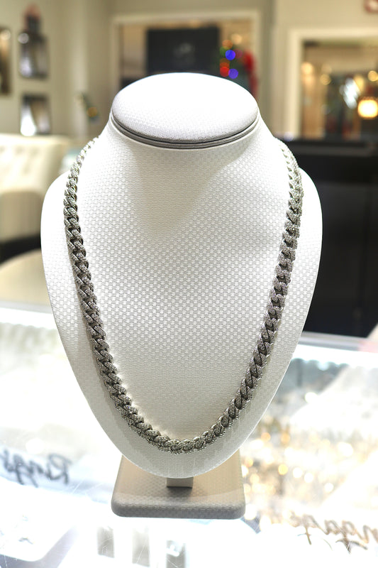 14K White Gold 15CT 110.2 Grams Cuban Necklace