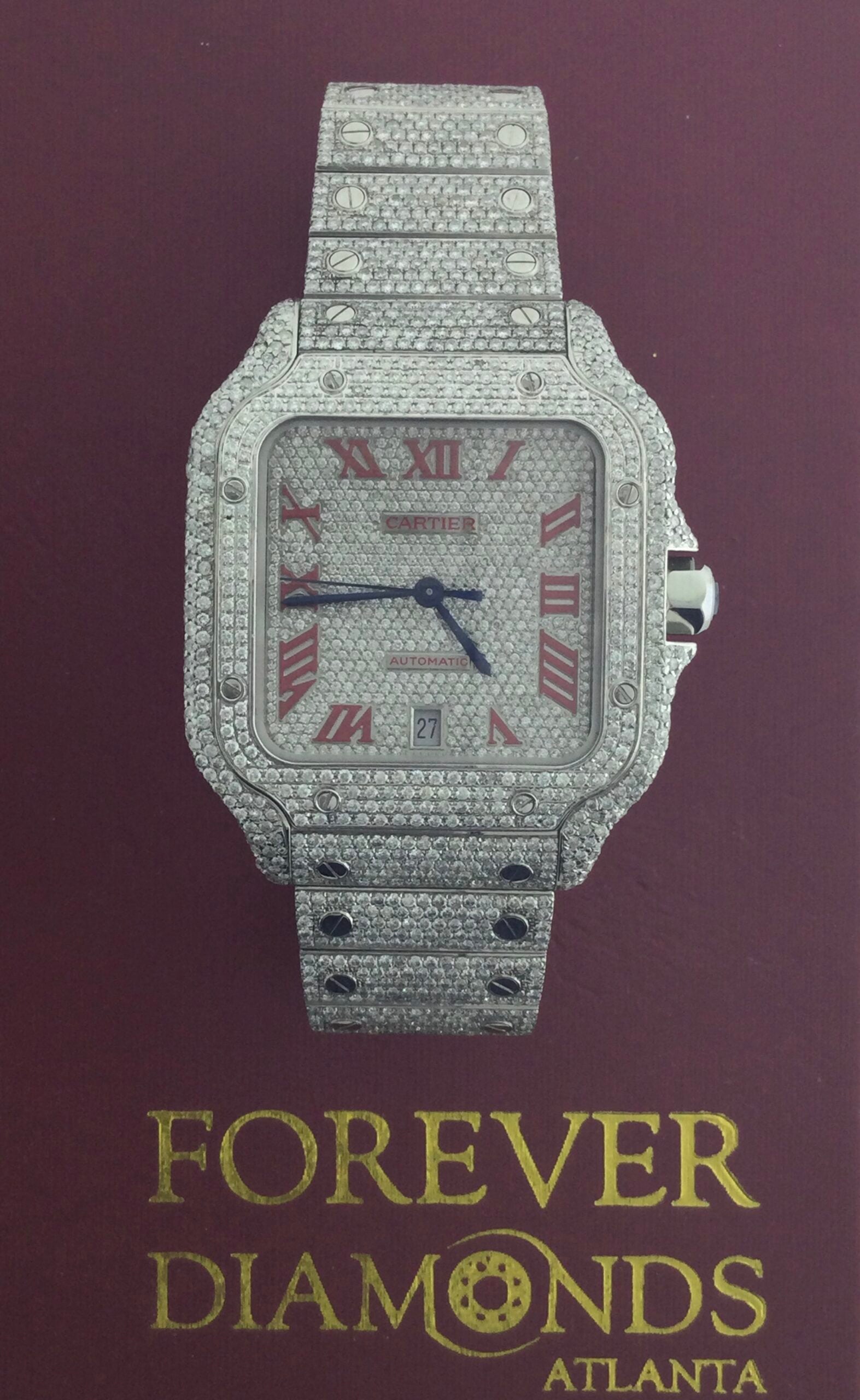 Cartier 40MM stl all diamonds Forever Diamonds Atlanta