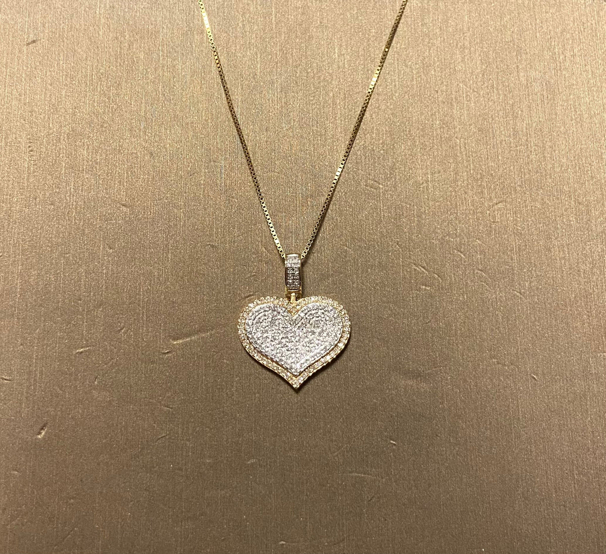14K Yellow/White Gold Two Tone 1CT Heart Pendant