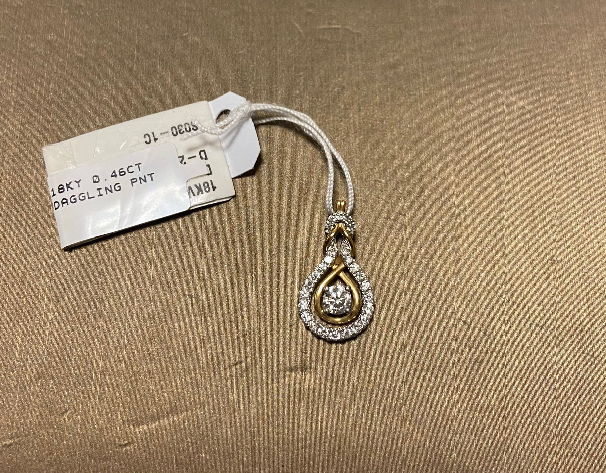 18K Yellow Gold 0.46CT Daggling Pendant