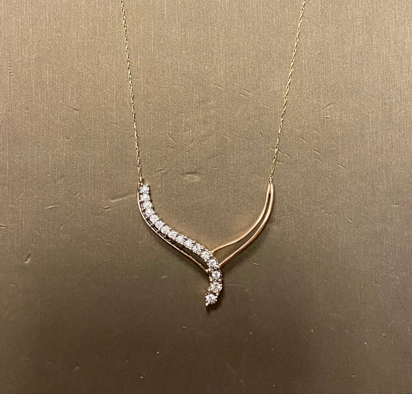 10K Yellow Gold 0.25CT Diamond Necklace