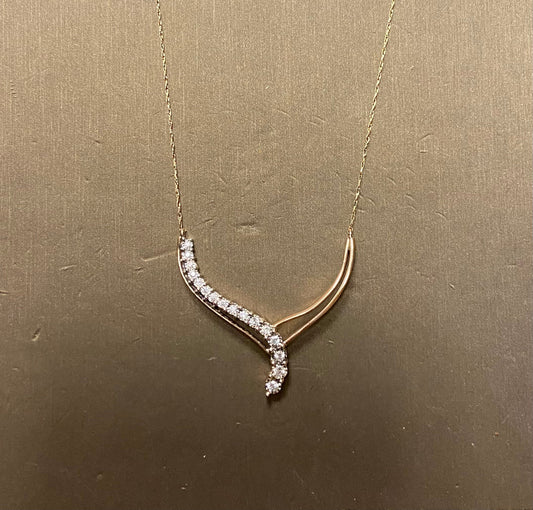 10K Yellow Gold 0.25CT Diamond Necklace