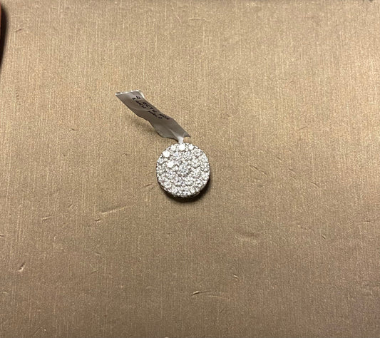 14K White Gold 2.0CTW Halo Rounds Pendant
