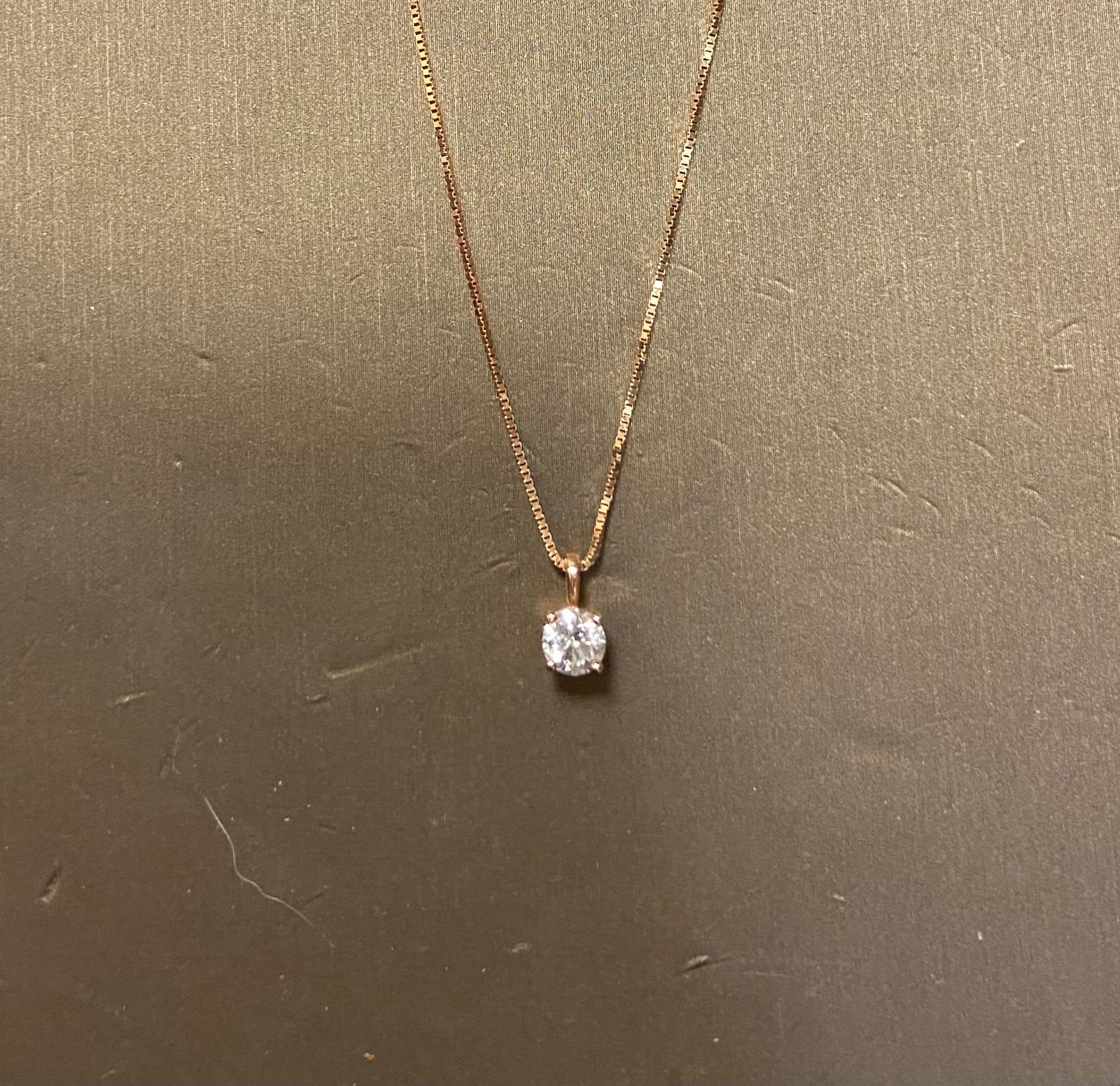 14K Rose Gold Pendant With Chain