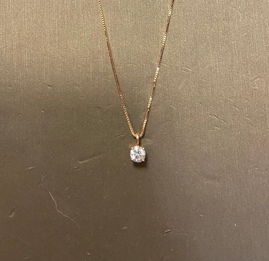 14K Rose Gold 0.48CT Pendant With Chain