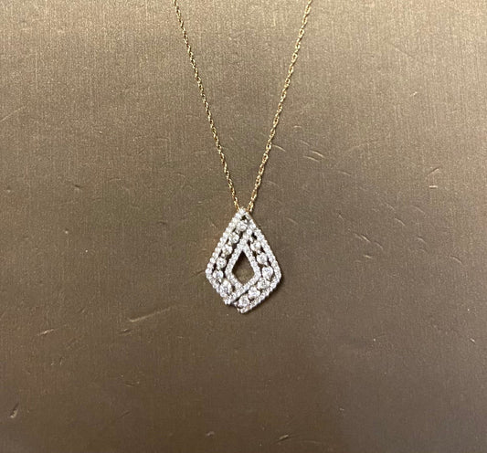 14K Yellow Gold .64CTW Round Ladies Pendant