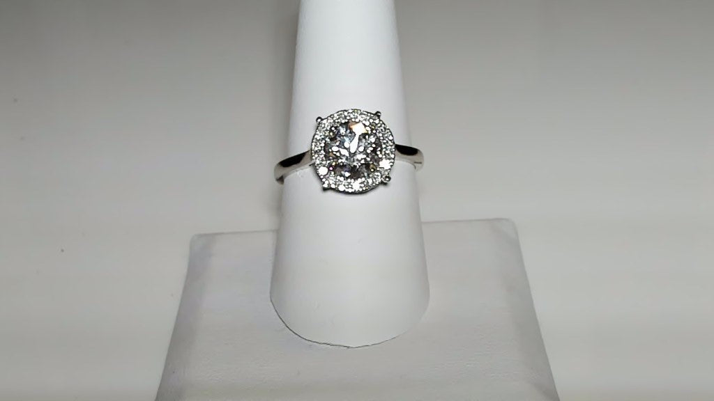 **2.3 CTW Round Lab-Grown Diamond Halo Engagement Ring**