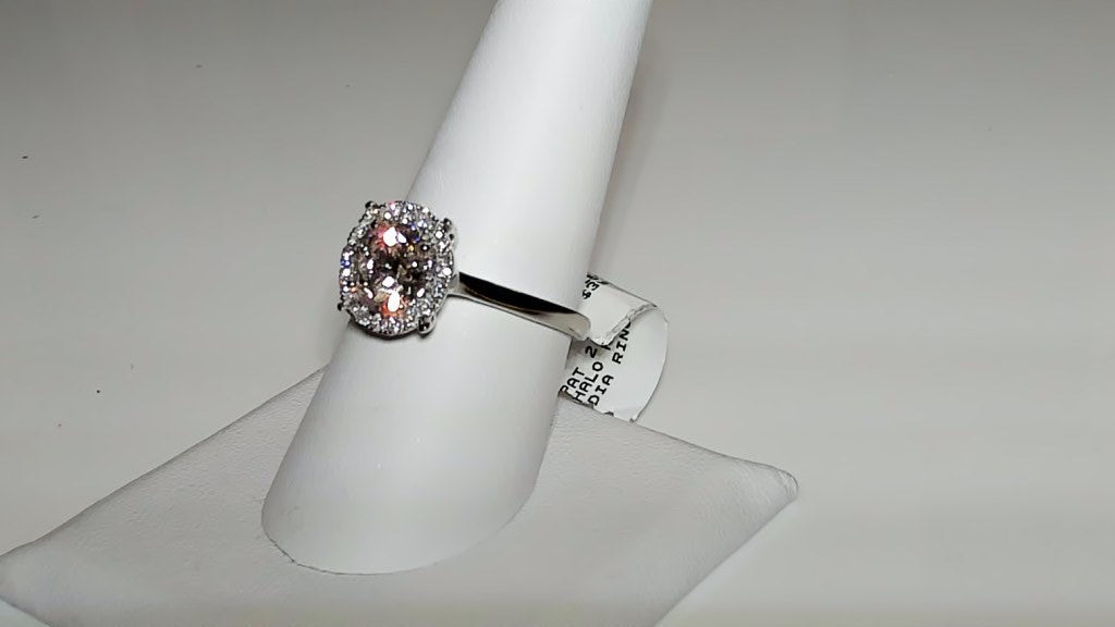 **2.3 CTW Round Lab-Grown Diamond Halo Engagement Ring**