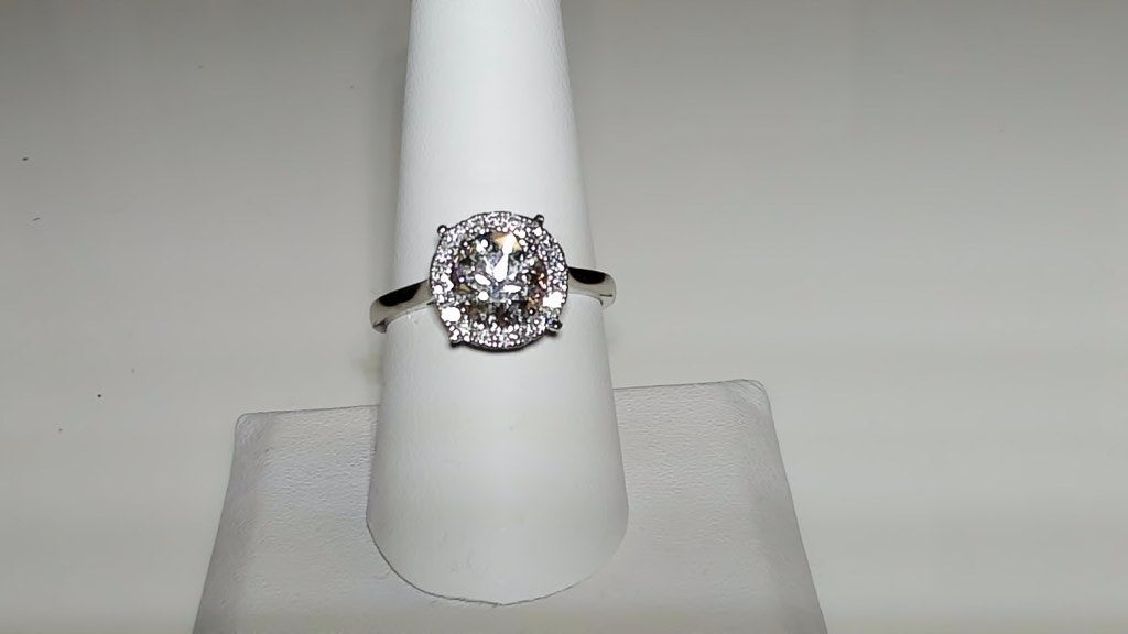 **2.3 CTW Round Lab-Grown Diamond Halo Engagement Ring**