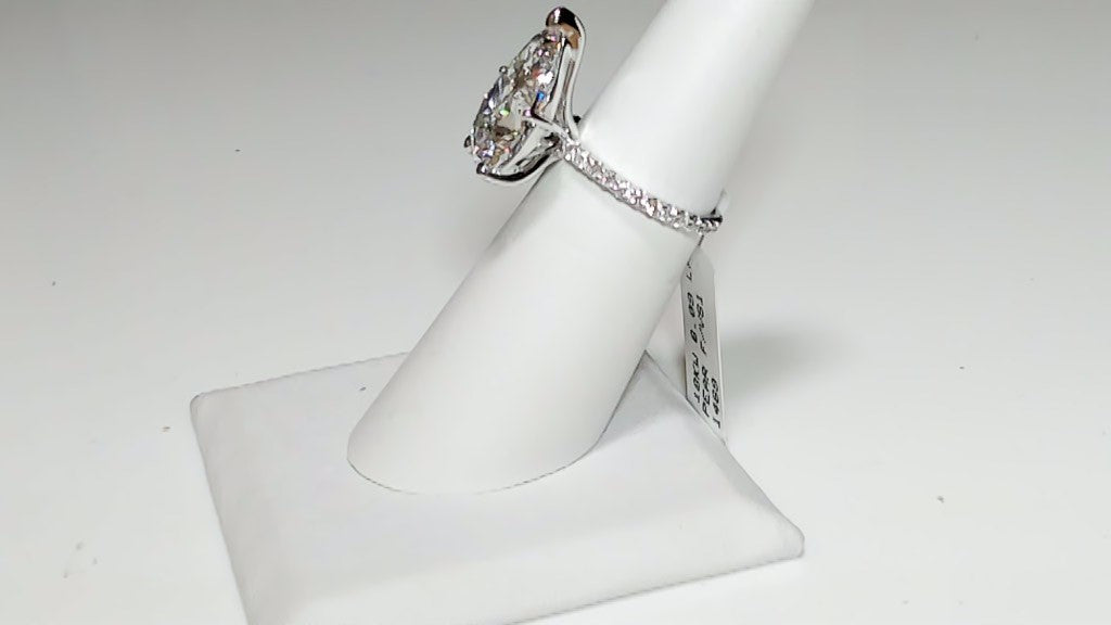 **6.09ct Pear Lab-Grown Diamond 18K White Gold Engagement Ring**